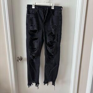 American Eagle Outfitters Black Distressed Jeans